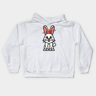 Cute bunny has an apple and arrow on head Kids Hoodie